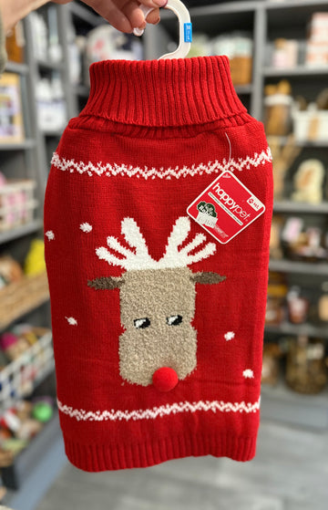 Happy Pet Reindeer dog Christmas jumper